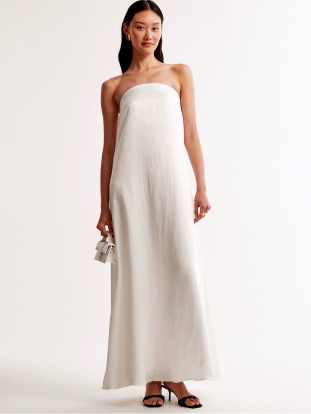 Abercrombie & Fitch Strapless White Maxi Dress